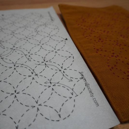 Sashiko Inspired Mending Seven Treasures Stick and Stitch Pattern