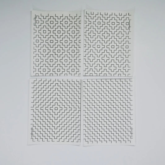 Sashiko Inspired Mending Stick and Stitch Patterns- Starter Pack