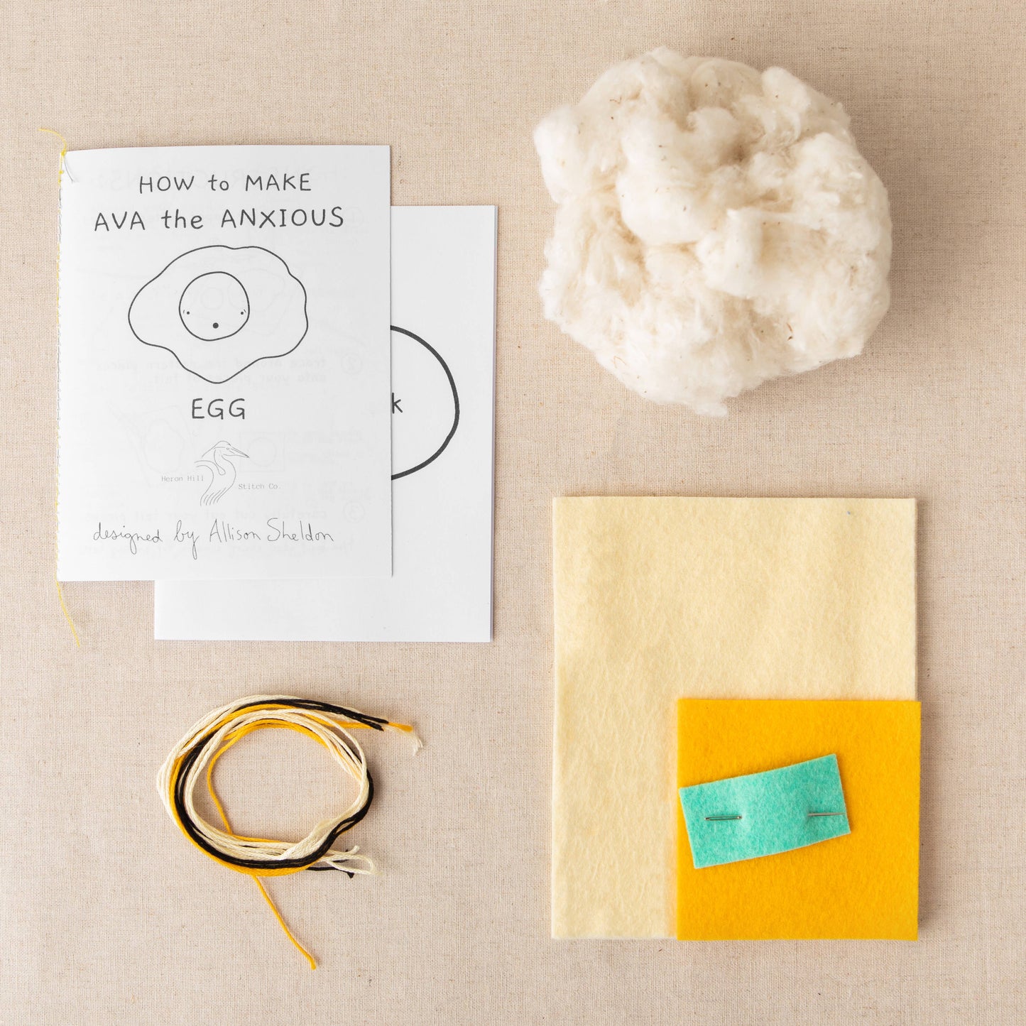 Heron Hill Stitch Co - Ava the Anxious Egg Craft Kit