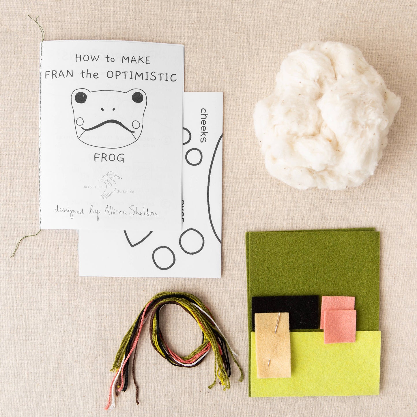 Heron Hill Stitch Co - Fran the Optimistic Frog Craft Kit