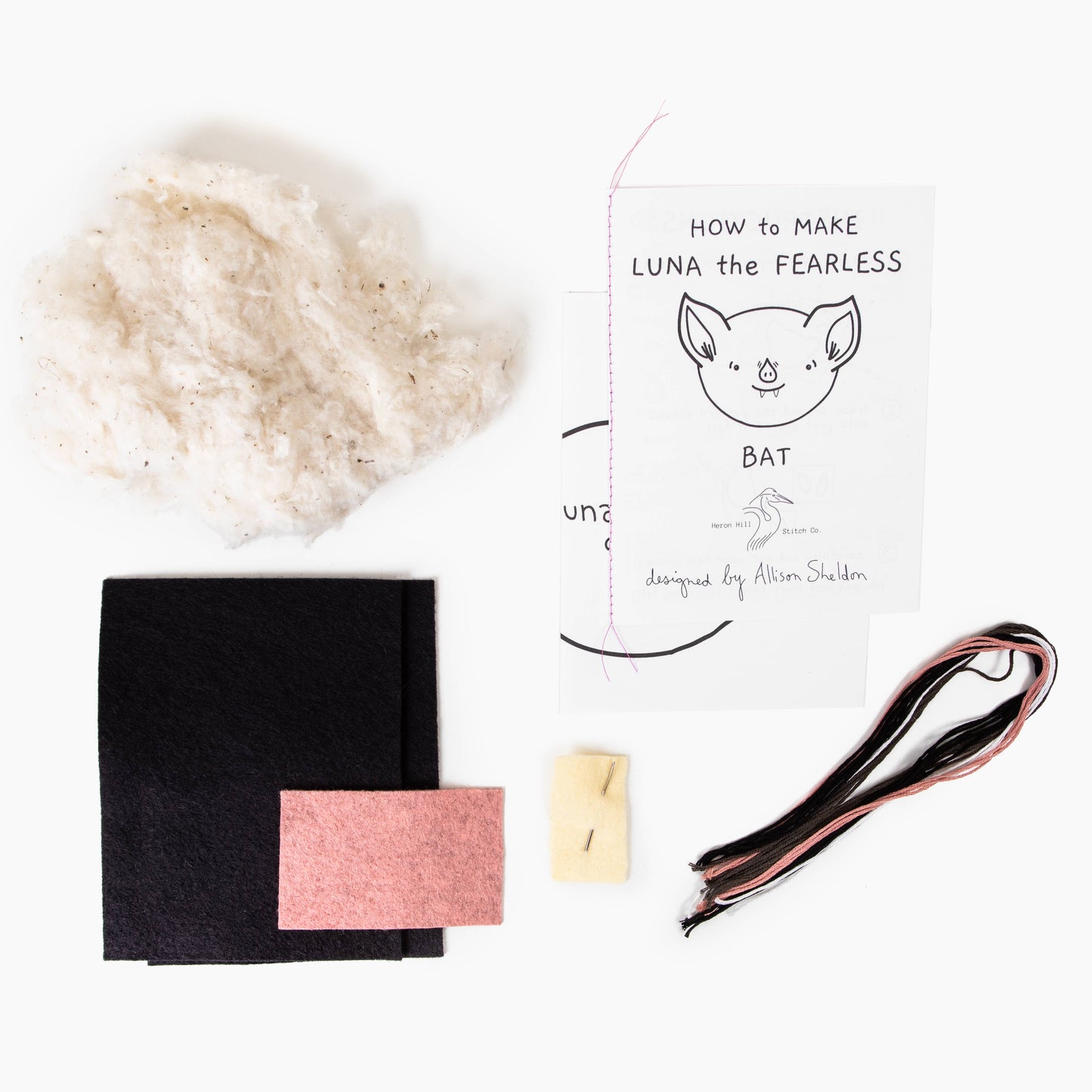 Heron Hill Stitch Co - Luna the Fearless Bat Craft Kit