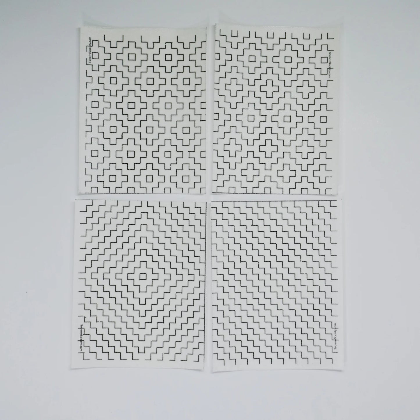 Sashiko Inspired Mending Stick and Stitch Patterns- Starter Pack