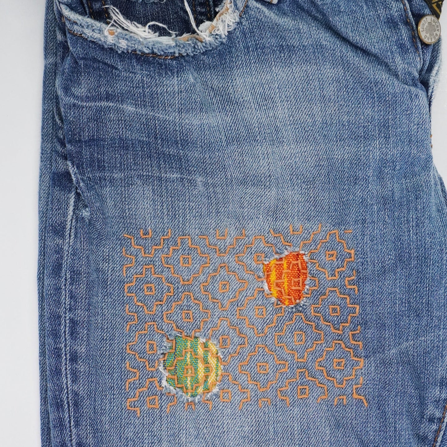 Sashiko Inspired Mending Stick and Stitch Patterns- Starter Pack