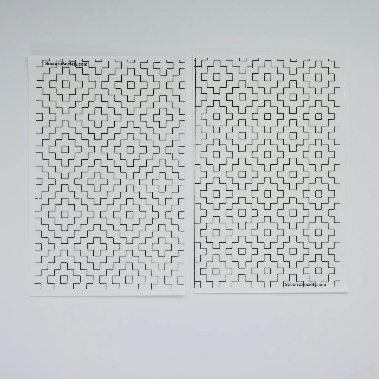 Sashiko Inspired Mending Stick and Stitch Hitomezashi Half Sheet