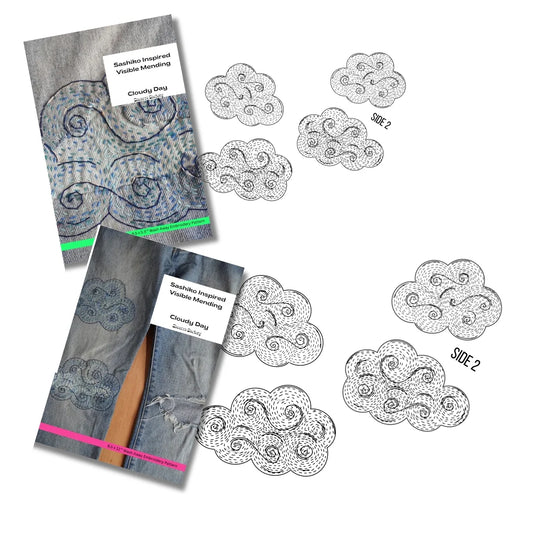 Cloudy Day- Visible Mending Stick and Stitch Embroidery Pattern