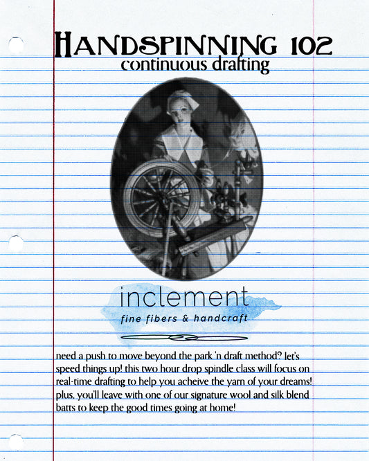 Handspinning 102: Continous Drafting